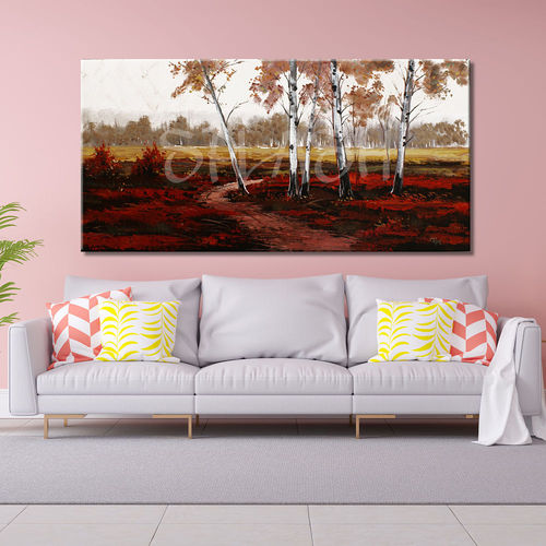 Landscape Painting in red and ocher