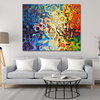Printed multicolored abstract picture