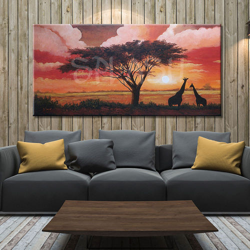African landscape picture at sunset