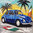 Volkswagen escarabajo azul surfero
