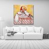 Modern Menina Painting Colorful background and handkerchief