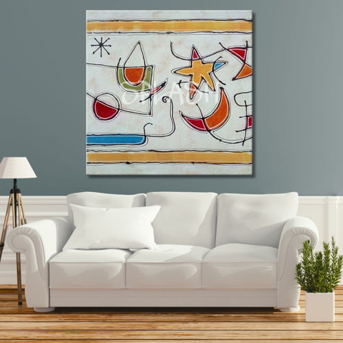 ABSTRACT Painting MIRó 73X73 CM