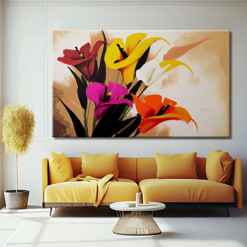 Multicolour painting of abstract flowers