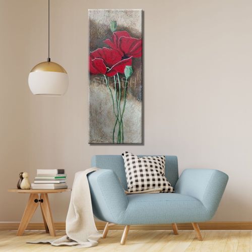 Red Flower Vertical Painting