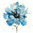 Cuadro minimalista de flor en azules