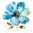 Cuadro de flor grande con pétalos azules