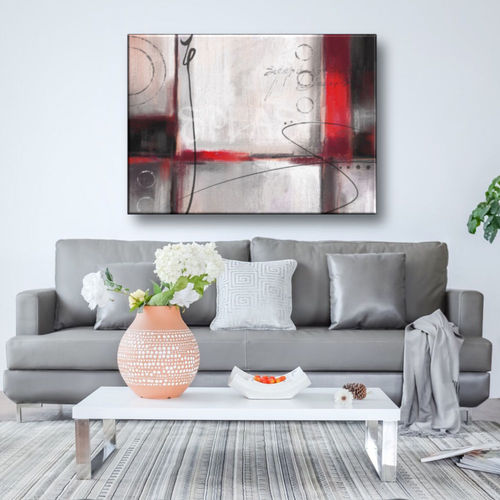 Red and gray abstract picture