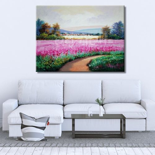 Magenta spring landscape Painting