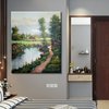 Vertical Campestre Landscape Painting with River