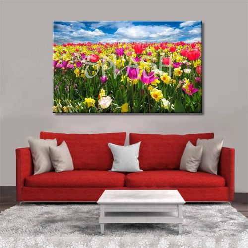Landscape Painting with varied flowers