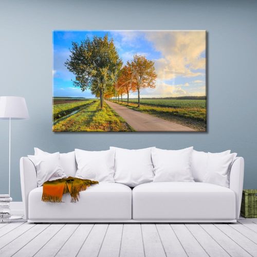 Landscape Painting with trees and road