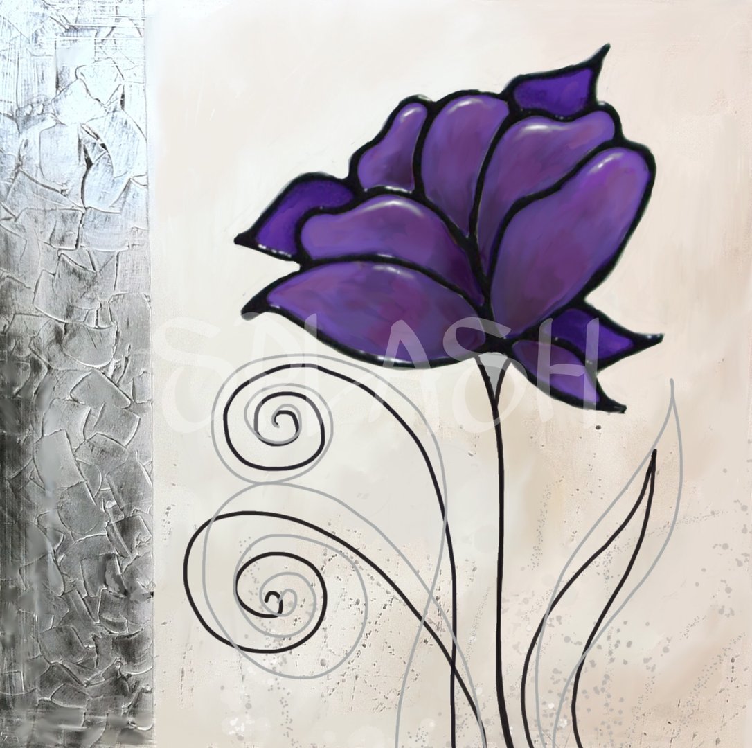 Cuadro de flor Malva y plata con textura|Cuadros Splash