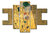 Cuadro 5 piezas el beso de Klimt impreso
