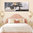 Abstract headboard in gray and brown