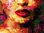 Cuadro abstracto cara de mujer y labios
