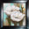 Cuadro flores blancas y turquesa enmarcado