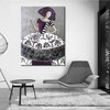 Modern menina painting with textured silver background SPA1229