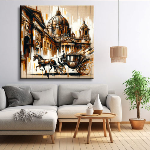 Urban Scene with Carriage Painting