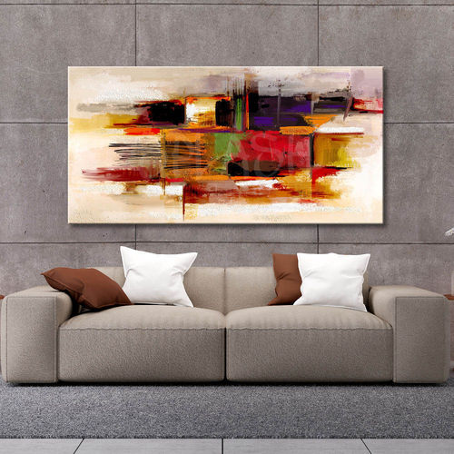 Warm geometric abstract painting