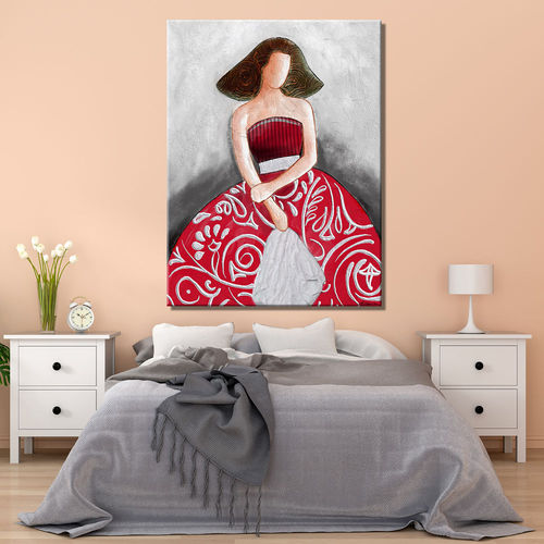 Red and Silver Menina Painting