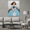 Modern Turquoise and Silver Menina Painting