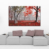 Autumn -red landscape Painting in red