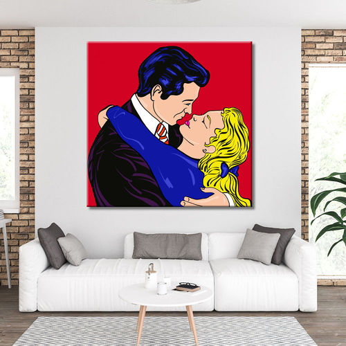 Pop Art Style Kiss Painting Art