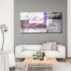 Abstract painting black mauve and magenta