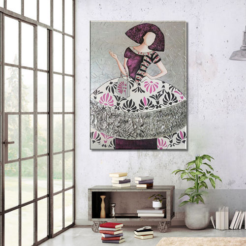 Painting menina mirrors pink black silver
