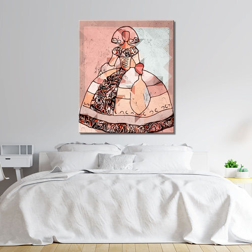 MENINA Painting WITH GEOMETRIC ABSTRACT
