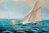 Marine landscape Painting with sailboats