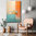 Turquoise & Orange Vertical Abstract Canvas