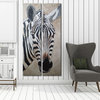 Zebra-headed ethnic diptych painting