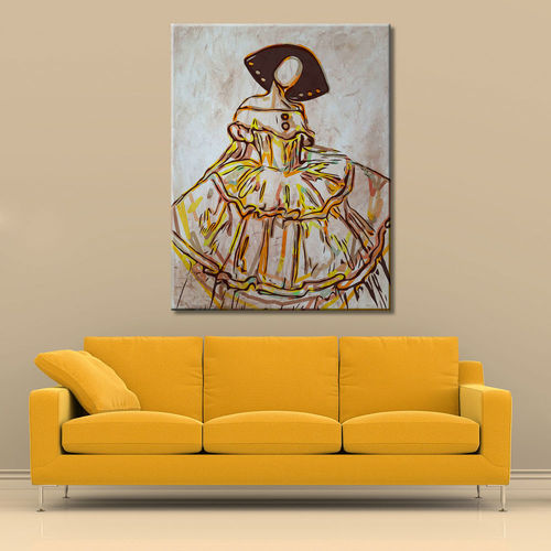 Orange Yellow and Brown Menina Painting