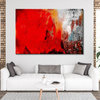 Abstract Painting Volcano in Red