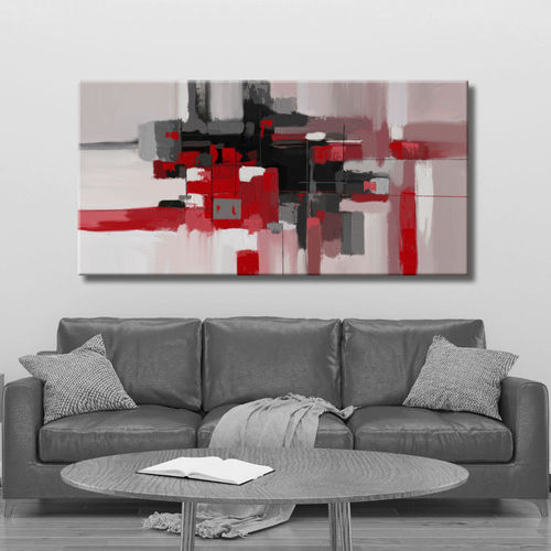 Red and gray abstract geometric picture