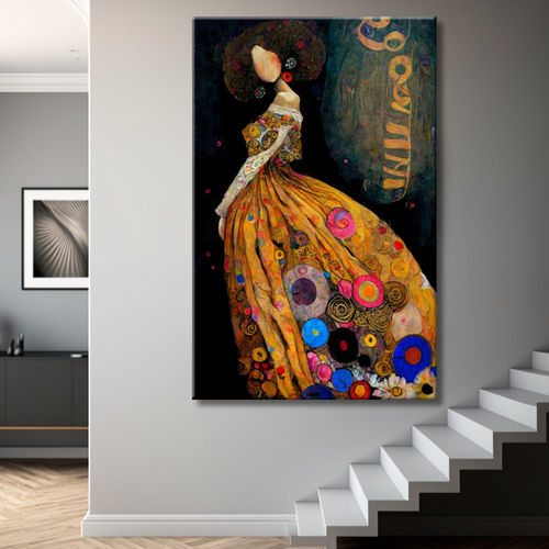 Cuadro menina dorada inspirada en Klimt