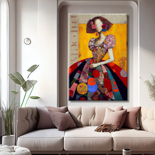 Painting of Menina with Abstract Dress