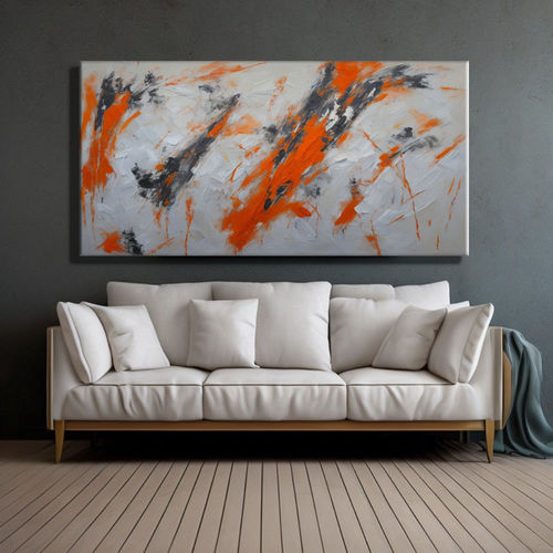 Avant-garde Orange Abstract Painting