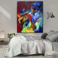 Cuadro_figurativo_vertical_con_musico_trompetista_de_Jazz_colorido_con_textura_para_dormitorio_1
