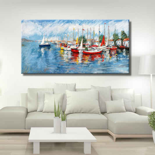 Cuadro de marina con Barcos de pesca
