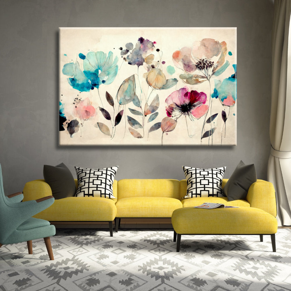 Cuadro de flores de colores suaves