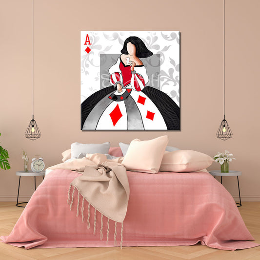 Cuadro Menina símbolos negro y rojo
