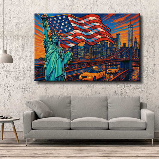 Cuadro Collage iconos New York