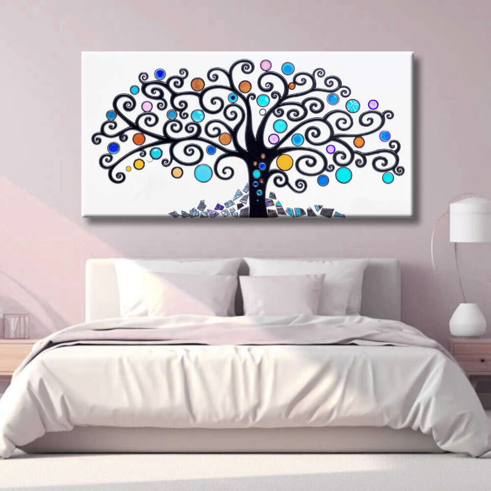 Cuadro Árbol de la Vida tonos azulados