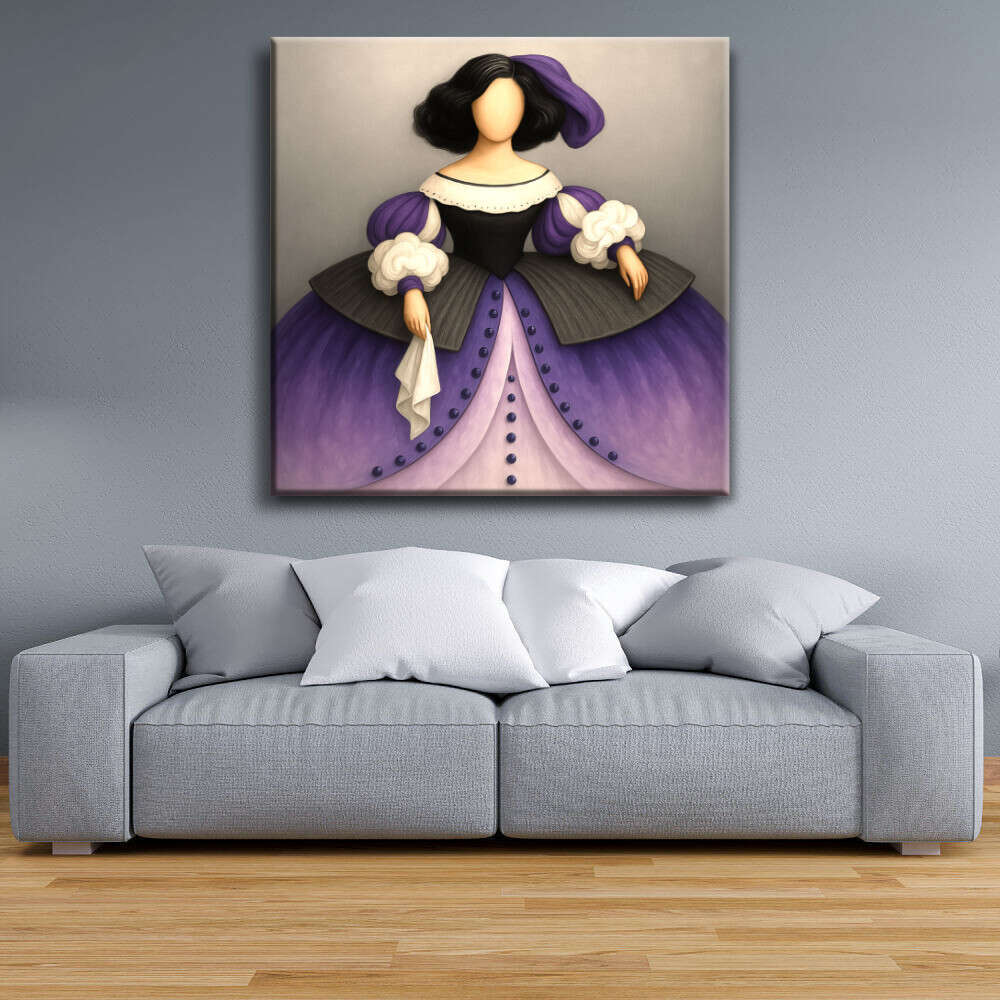 Cuadro de Menina blanco y malva