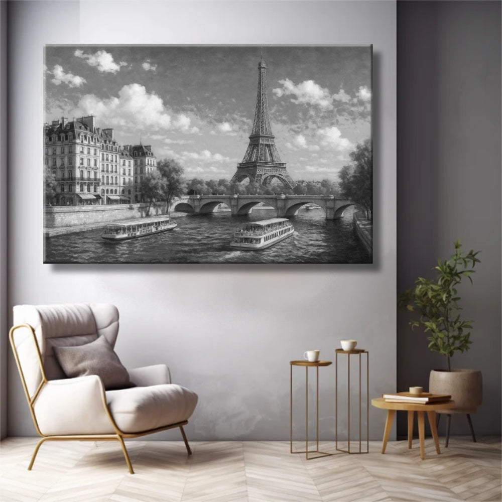 Cuadro de París blanco y negro