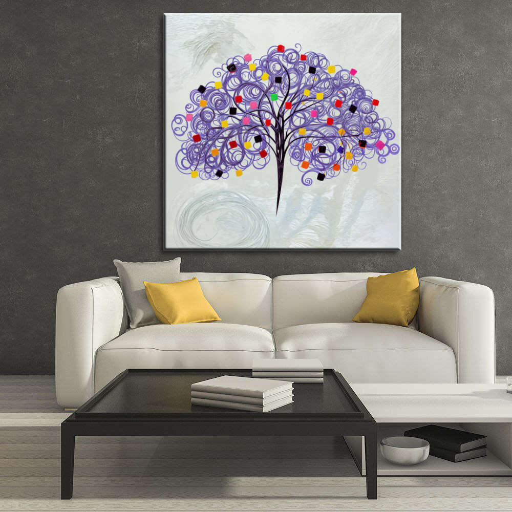 Cuadro de Árbol malva minimalista