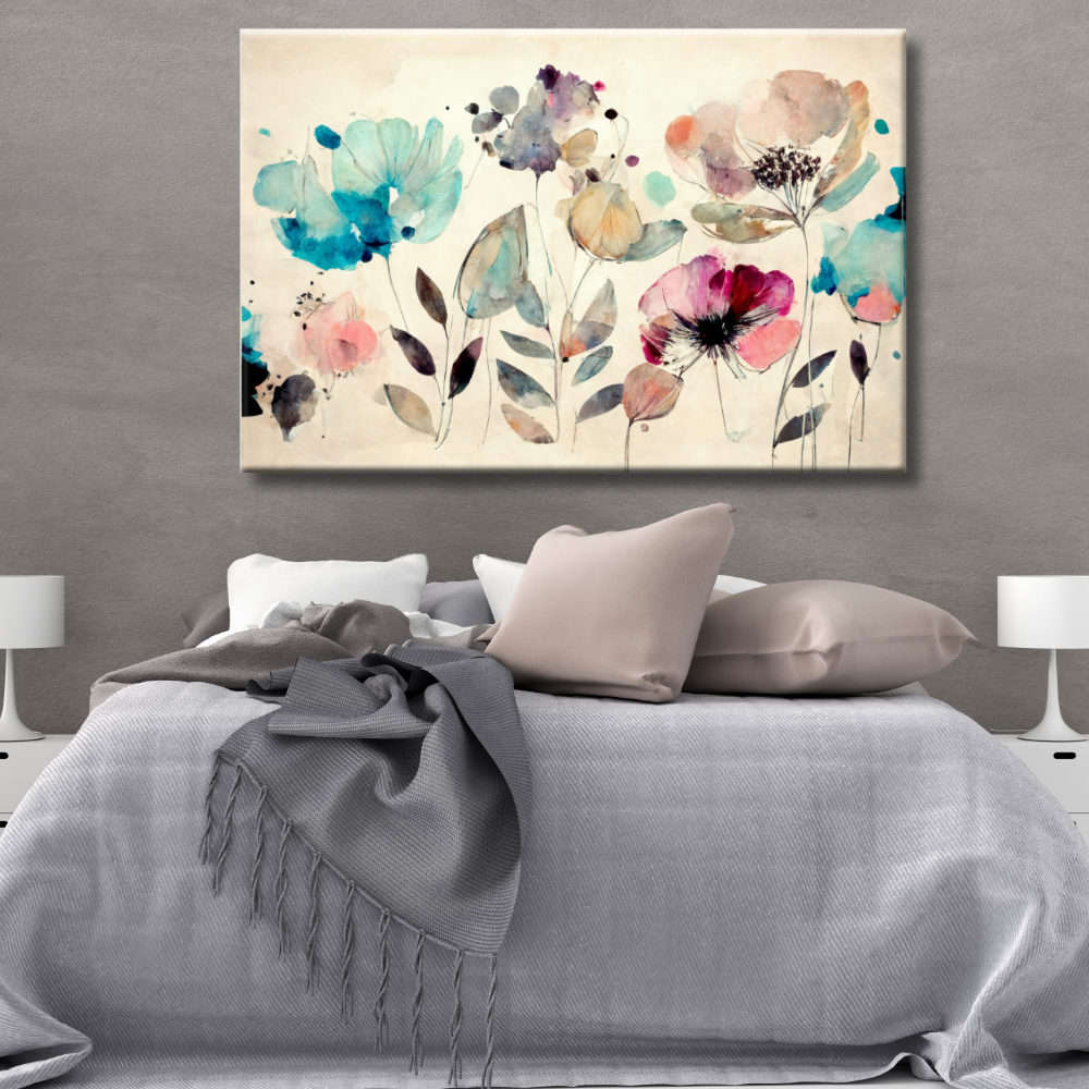 Cuadro de flores de colores suaves