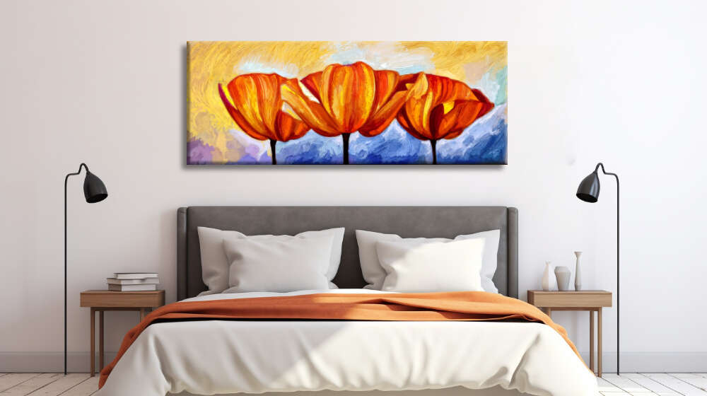 Cuadro de Flores naranja